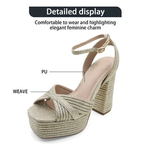 Glaze Women Glitter Embellished Ankle Strap Platform Wedge Sandals 4.5 Inch Heel - Picture 1 of 32