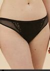 Marks And Spencer Nouveau  Black Mix Embriodered Thong/String Plus Sze  18