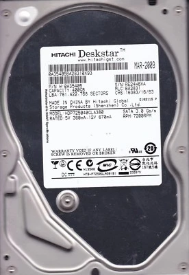 Hitachi HDP725040GLA380 400Gb mlc BA2831  p/n 0A35405 B3-5 - Image 1 of 2