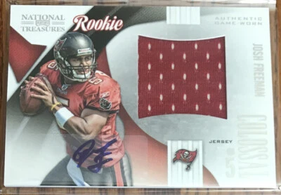2009 National Treasures Rookie Materials Signatures Jersey Numbers Josh Freeman - Image 1 of 2