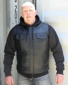 Australian Bikers Gear Men's Sons of Anorchy Motorcycle Leather Vest Waistcoat - Picture 1 of 5