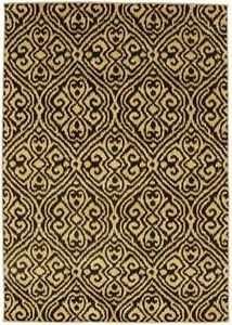 Modern Charcoal & Gold Abstract Design Rug Machine-Made Floor Carpet 5'5X7'9 ft - Picture 1 of 18