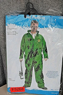 Bad Planning BP 泄油连身裤男式万圣节服装均码 F5268 — 第 1/4 张图片