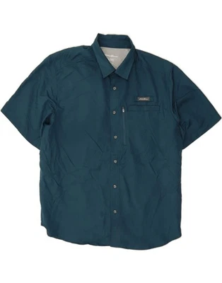 EDDIE BAUER Mens Short Sleeve Shirt 2XL Blue Polyester BX21 - Image 1 of 3