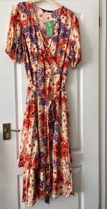 Maxi Vestido Damas por MUY Colorido Diseño Floral Talla 20 Vacaciones/Fiesta Nuevo con Etiquetas - Imagen 1 de 8