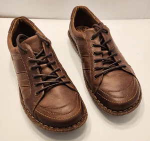 Born Concept W62112 Sneaker Shoes Women Sz 9.5 Brown Lace Up Casual Leather - Picture 1 of 15
