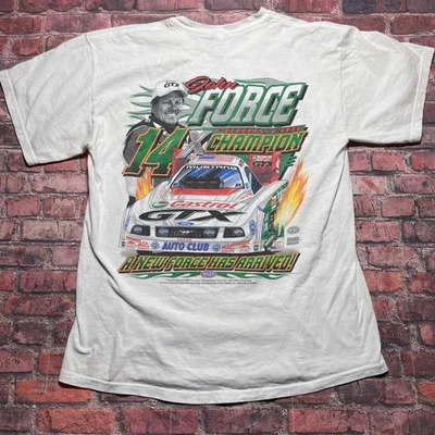 Camiseta John Force American Racing Legend NHRA Autografiada 2006 Talla L Y2K Foto 1 de 4