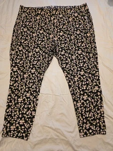 Torrid Plus Size 5 5X 5XL Black Floral Full Length Ankle Leggings With Pockets - Picture 1 of 3
