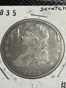 1835 Büste Hälfte, Typ Münze, zerkratzt, kostenloser Versand - Bild 1 von 2