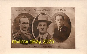 Tomas MacVorhang, Terence MacSwiney, James Seamus Quirke Postkarte Sinn Fein IRA - Bild 1 von 3