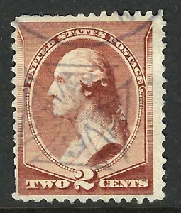 Sc #210 Interesting Cross Fancy Cancel 2 Cent Washington Banknote 1883 US 86B35 - Picture 1 of 2