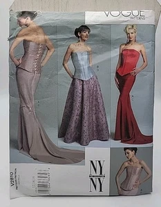 Vogue 2810 Formal Bridal Bustier Long Skirt Pattern Sz 12-16 OOP Uncut - Picture 1 of 2