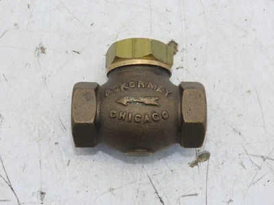 Pokorney Chicago 1012 1/2"NPT Bronze Spring-Loaded Vacuum Check Valves Ser.1000 - Image 1 of 4