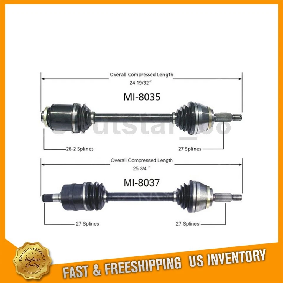 Eje CV TrakMotive delantero izquierdo delantero derecho 2X para Dodge Stealth 1993-1996 Foto 1 de 3