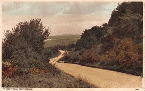 POSTCARD SUSSEX CROWBOROUGH ST JOHN'S ROAD c 1939 - Picture 1 of 2