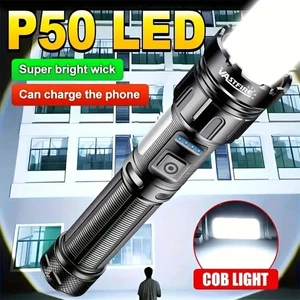 Most Powerful LED Flashlight 20W Zoom USB Rechargeable Super Bright Torch - Picture 1 of 8