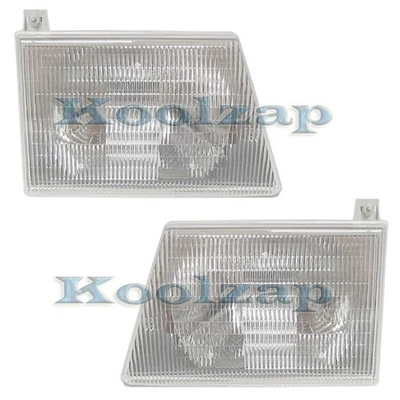 For 97-07 E-Series Econoline Van Headlight Headlamp Head Light w/Bulb PAIR SET Foto 1 de 4