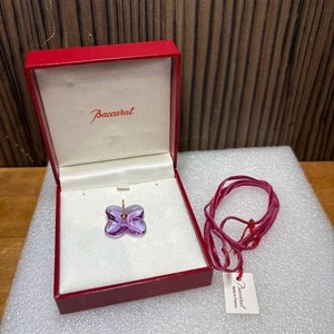 Collana BACCARAT Ortensia K18 750 ciondolo fiore cristallo viola elegante - Foto 1 di 8