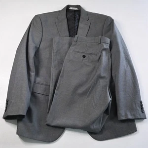 Perry Ellis 40S 33x30 Gray Birdseye Mens Jacket Pants Suit - Picture 1 of 12
