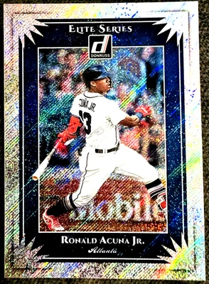 2019 Panini Donruss Elite Series #ES1 Ronald Acuna Jr Rapture Atlanta Braves - Image 1 of 2