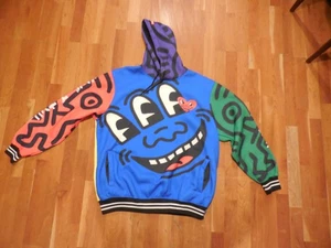 K. Haring X Members Only Pop Art Hoodie Blue Face Red Heart Multi-Colored XL - Picture 1 of 13