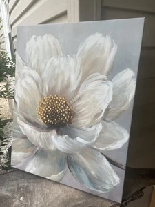 Beautiful Floral Peony Stretched Canvas Over Wood Frame Wall Art Painting Print - Picture 1 of 8