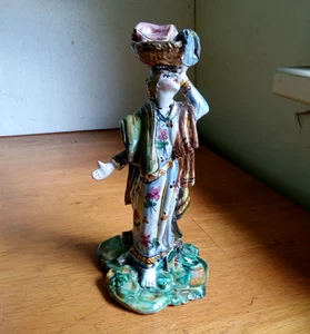 VINTAGE ROMOLO APICELLA VIETRI SIGNED EARTHENWARE FIGURE WOMAN W/BASKET ON HEAD - Picture 1 of 10