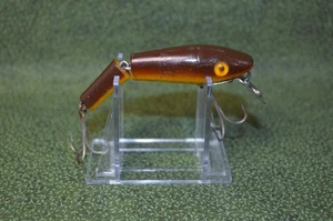 Vintage L & S MirrOLure Brown & Yellow ( Baby Cat Sinker ) Jointed Fishing Lure! - Picture 1 of 8