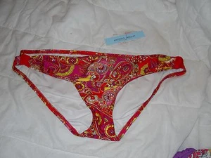 Antonio Melani New Womens Pink Paisley Bikini Bottoms Large Bathing Suit - Picture 1 of 3