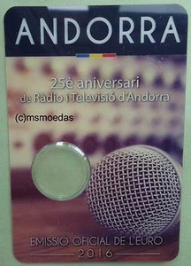 Tarjeta de moneda de 2 euros Andorra 2016 radiodifusión CoinCard carpeta vacía - Imagen 1 de 1