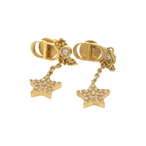 AUTÉNTICO Dior Star Pierce Gold Stone 0225 - Imagen 1 de 2