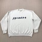 VINTAGE 90s FRIENDS Sweatshirt Adult XL White USA Made TV Show Mens Pullover