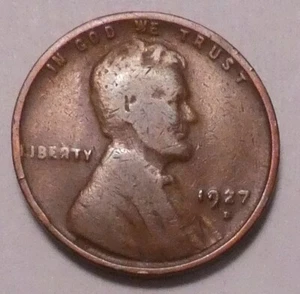 1927 D Lincoln Wheat Cent Penny - Not Stock Photos - FREE SHIPPING - Picture 1 of 3