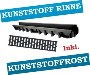Kunststoff Entwässerungsrinne inkl.Kunststoffrost Kl. A-15 bis 1,5 Tonnen - Bild 1 von 16