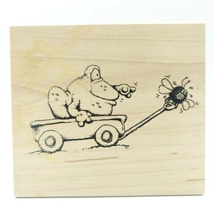 Sunday Intl "The Rest Is All Down Hill" Frog Rubber Stamp #AB02 Anthony & Burt - Picture 1 of 3