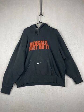 Vintage Nike Cincinnati Bengals Sweatshirt Center Swoosh Mens XXL Just Do It Cover