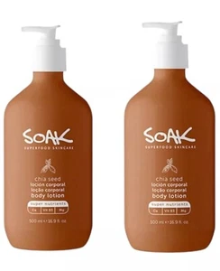 Soak Body Lotion Chia Seed Skin Care 500ml -2 Pack RRP £18 - Picture 1 of 1