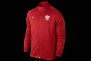 Nike Polska Poland Euro 2016 727893-613 Mens M Long Sleeve Zipper Jacket Retro - Picture 1 of 3