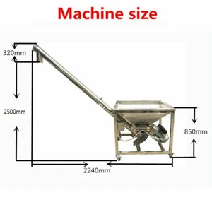 98 inch Flour Screw Vibrating Hopper Inclined Conveyor Auger Feeder SUS 304 - Picture 1 of 9