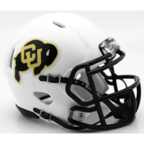Colorado Buffaloes NCAA Mini Speed Football Helmet Matte White- NCAA Cover