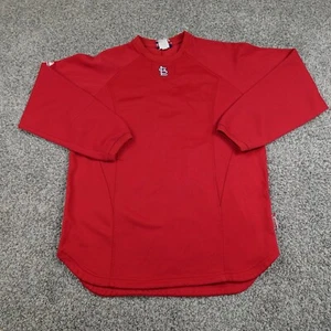 St Louis Cardinals Sweater Mens S Red Majestic MLB Baseball Crewneck Sweatshirt - Picture 1 of 11