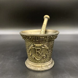 Vintage massiver Messing Mörser & Stößel - Secundum Artem RX Apothekenschleifer - Bild 1 von 21