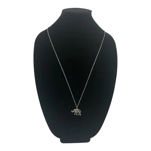 Elefant Anhänger und Halskette Time and Tru silberfarben Metall filigran 16 Zoll - Bild 1 von 10