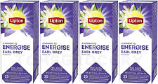 4 LIPTON ENERGISE EARL GREY Black Tea Boxes (100 servings)