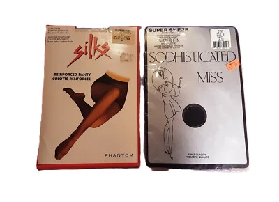 NOS NIP 1970s-80s Vintage Canadian Pantyhose Bundle Size B 2 Pairs - Image 1 of 2