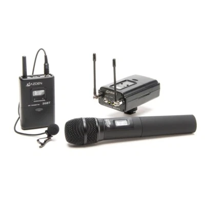 Azden 330LH UHF On-Camera Hand-Held Body-Pack Microphone System Kit AZD330LH - Image 1 of 4