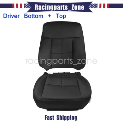 For 07-14 Lincoln Navigator Driver Bottom Top Back Leather Seat Cover Black Foto 1 de 4