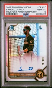 Samuel Zavala 2022 Bowman Chrome Refractor Auto /499 PSA 10 - Bild 1 von 2