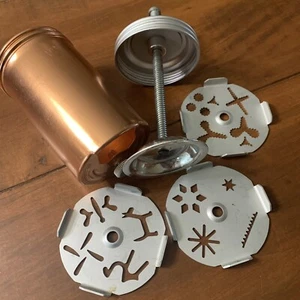 Vtg. Aluminum Cookie Pastry Press Patent Pending 3 Discs Baking Holidays Crank - Picture 1 of 14