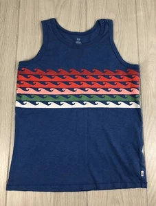 Gap Kids Boys Size 10-11 Large Sleeveless Shirt Tank Top Blue With Waves Graphic - Picture 1 of 7